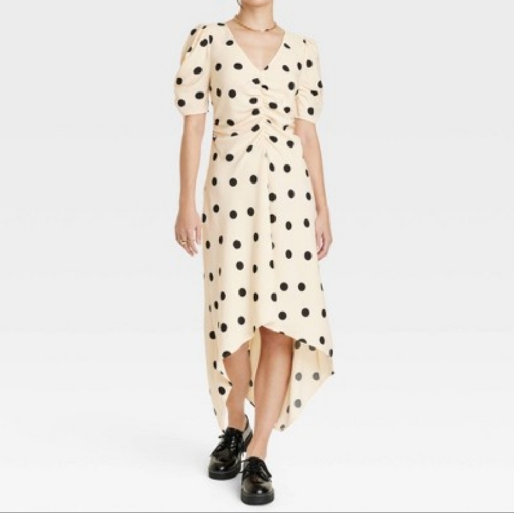 Women's Crepe Short-Sleeve Midi Dress - A New Day